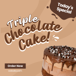 Triple Chocolate Cake Instagram post Image Preview