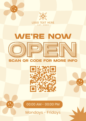 Now Open Retro Flyer Image Preview
