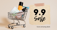 9.9 Sale Shopping Cart Facebook Ad Design