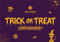 Cute Trick or Treat Postcard Image Preview