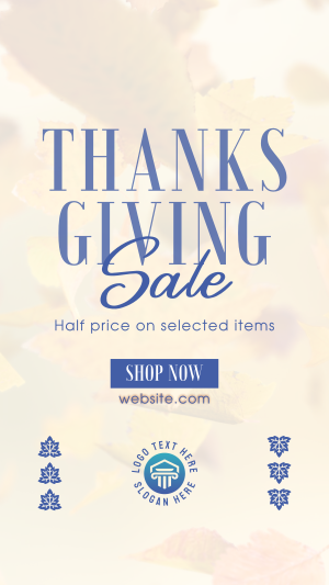 Thanksgiving Leaves Sale Instagram story Image Preview