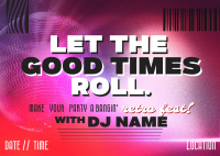 Retro Party DJ  Postcard Image Preview