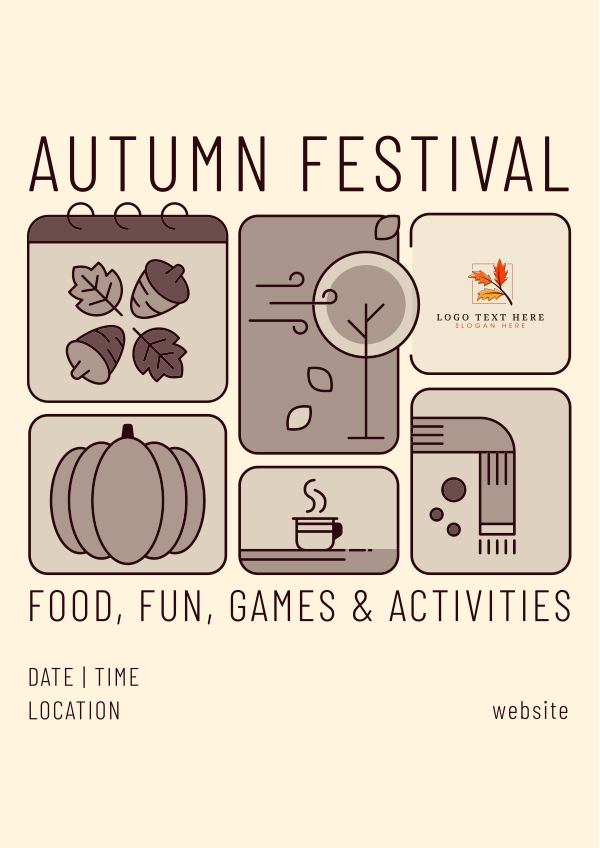 Fall Festival Calendar Flyer Design Image Preview