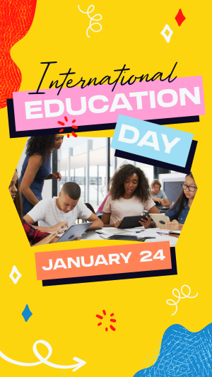 Quirky Cute Education Day Instagram story Image Preview