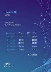 Abstract Technology Lines Invoice Image Preview