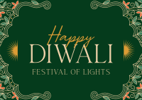 Elegant Diwali Frame Postcard Design