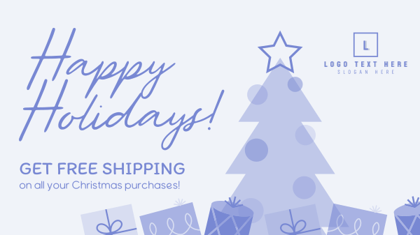 Christmas Free Shipping Facebook Event Cover Design