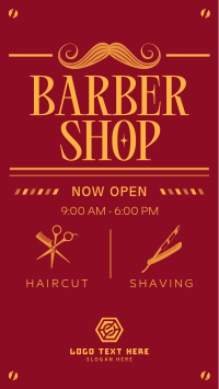 Classic Barber Shop Opening Facebook Story Design