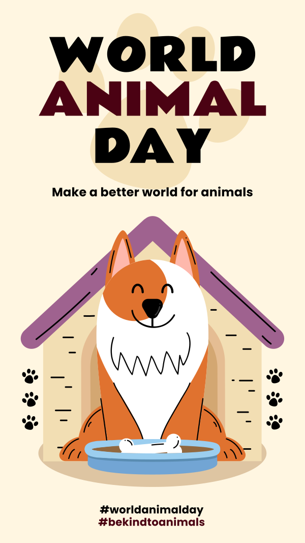 Be Kind to Animals Instagram Story Design Image Preview