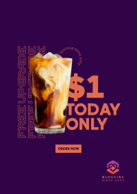 $1 Large Coffee Upgrade Poster Design