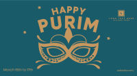 Purim Mask Facebook Event Cover Design