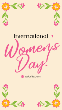 Women's Day Floral Corners Facebook Story Design