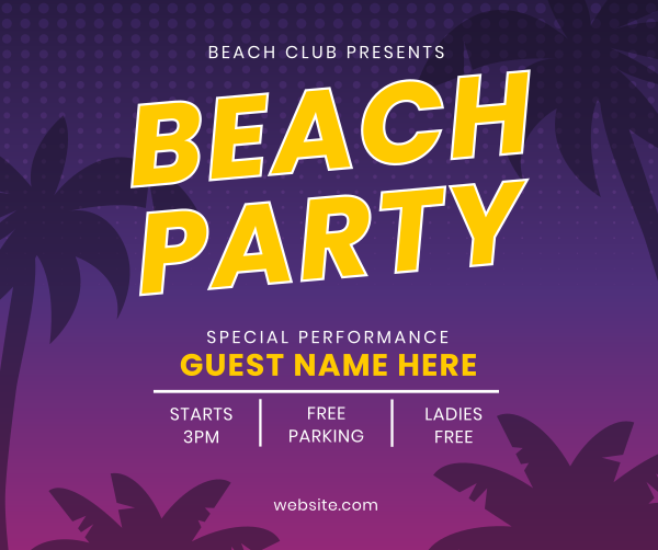 Beach Club Party Facebook Post Design Image Preview