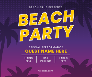 Beach Club Party Facebook post Image Preview