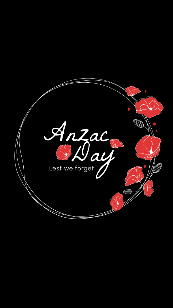 Anzac Day Wreath Instagram Story Design Image Preview