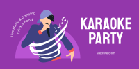 Karaoke Party Twitter Post Design