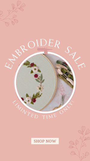 Embroidery Sale Instagram story Image Preview