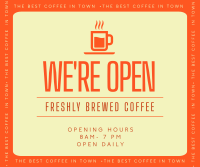 Trendy Open Coffee Shop Facebook post Image Preview