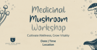 Monoline Mushroom Workshop Facebook Ad Design
