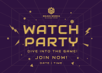 Futuristic Watch Party Postcard Image Preview