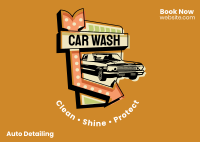 Car Wash Signage Postcard Design
