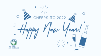 Cheers to New Year Zoom Background Design