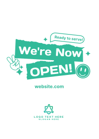 We're Open Stickers Flyer Image Preview
