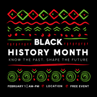 Black History Month Pattern Instagram Post Design