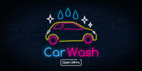 Neon sign Car wash Twitter post Image Preview