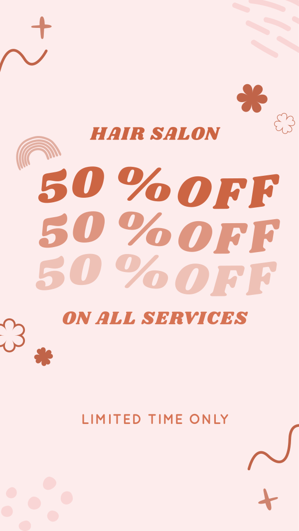 Discount on Salon Services Instagram Story Design Image Preview