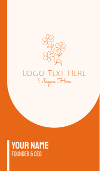 Orange Flower Business Card Design