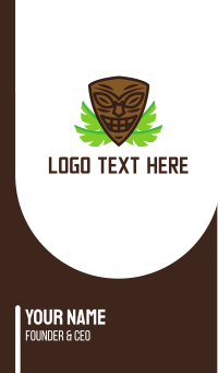 Smiling Tiki Mask Business Card Design