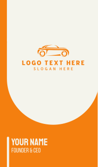 Sporty Orange Car Business Card Design