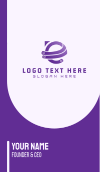 Purple E Tech Business Card Design