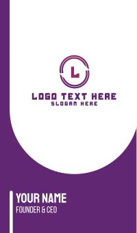 Futuristic Oval Lettermark Business Card Design