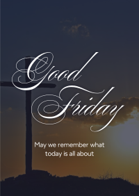 Good Friday Crucifix Greeting Poster Design
