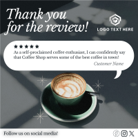 Minimalist Coffee Shop Review Instagram post Image Preview