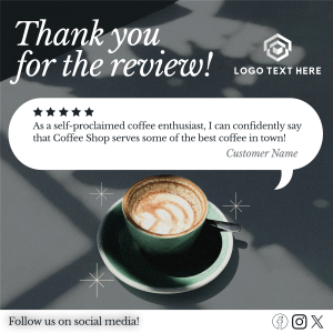 Minimalist Coffee Shop Review Instagram post Image Preview