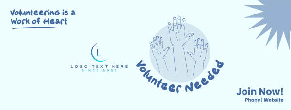 Volunteer Hands Facebook Cover Design Image Preview