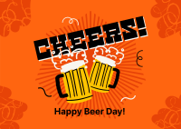 Cheery Beer Day Postcard Design