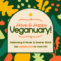 Playful Veganuary Greetings Instagram Post Preview