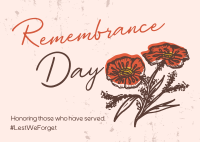 Remembrance Poppies Postcard Image Preview