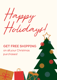 Christmas Free Shipping Poster Image Preview