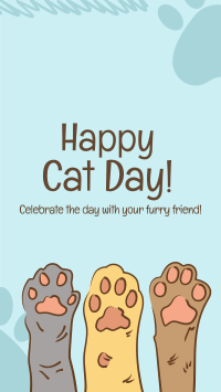 Cat Day Paws Facebook Story Design