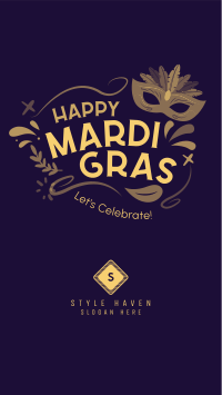 Mardi Gras Mask Facebook story Image Preview