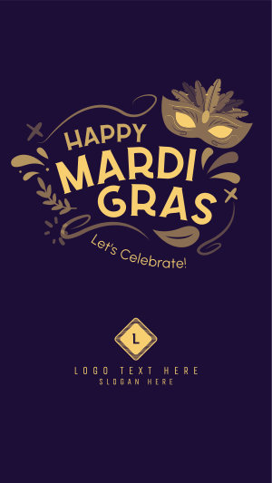 Mardi Gras Mask Facebook story Image Preview