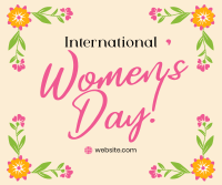 Women's Day Floral Corners Facebook Post Image Preview