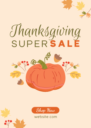 Thanksgiving Pumpkin Sale Flyer Image Preview