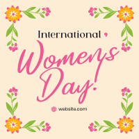 Women's Day Floral Corners Instagram Post Design