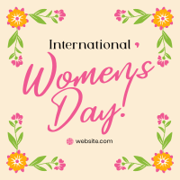 Women's Day Floral Corners Instagram post Image Preview